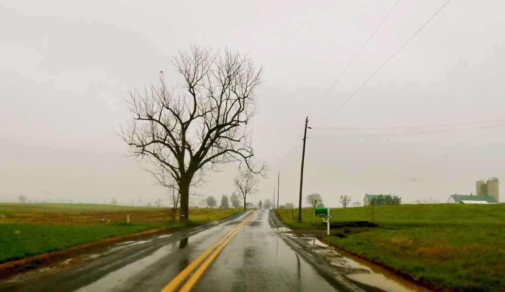 Farmroads in mist, Franklin County PA