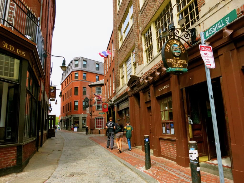 Union Oyster House on Boston cobblestone Street