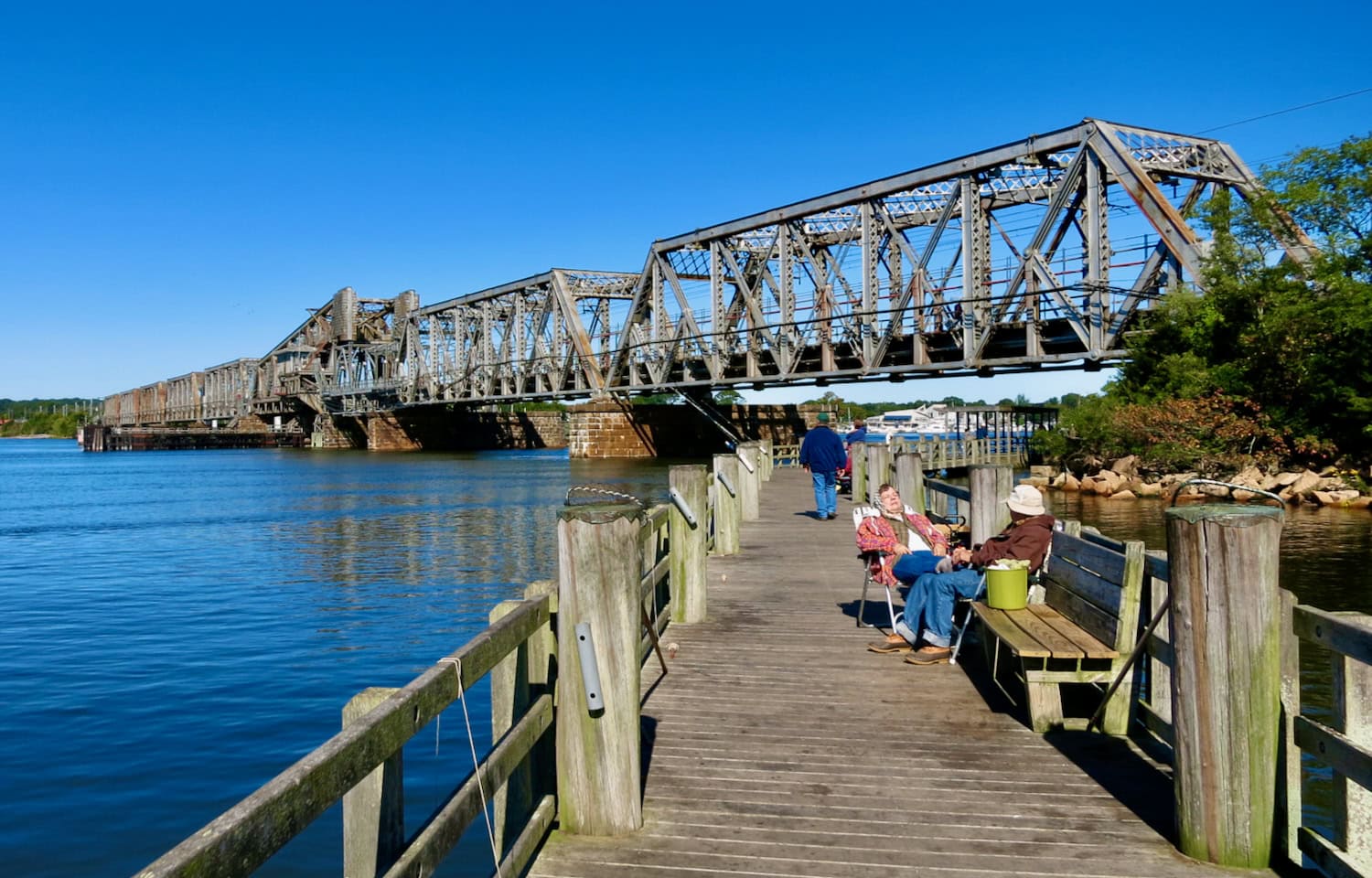 DEEP CT Boardwalk and RR Bridge Old Lyme CT