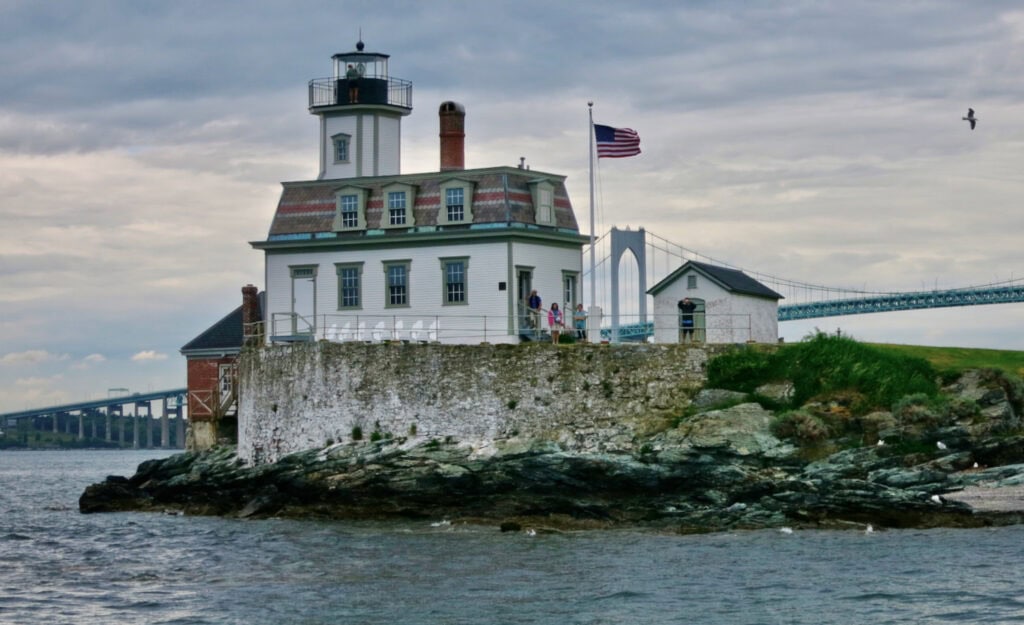 Rose Island Lighthouse Newport RI harbor