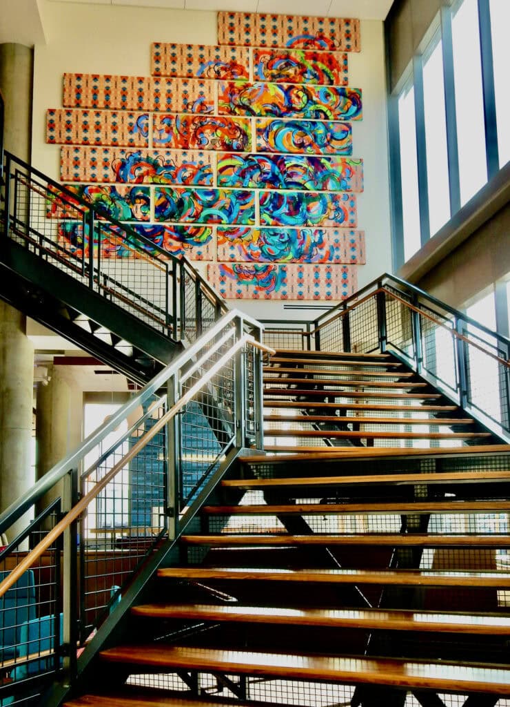 Aloft Boston Seaport stairway art