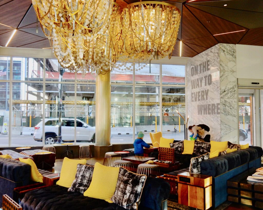 Lobby at The Envoy Hotel Boston Seaport