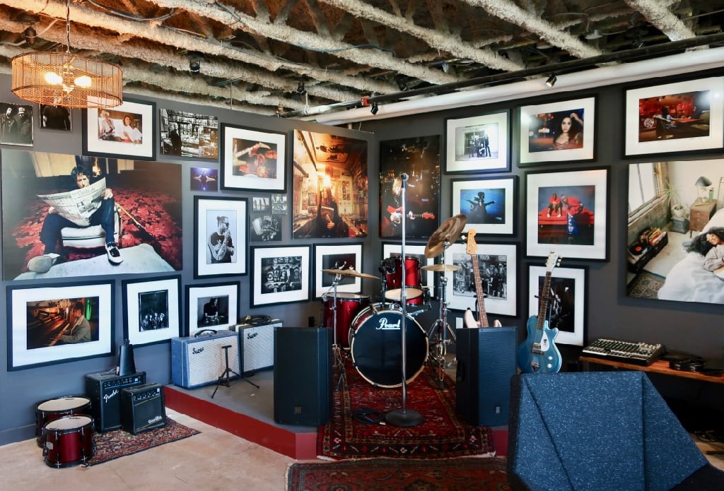 Small stage at Danny Clinch Transparent Gallery Asbury Park NJ