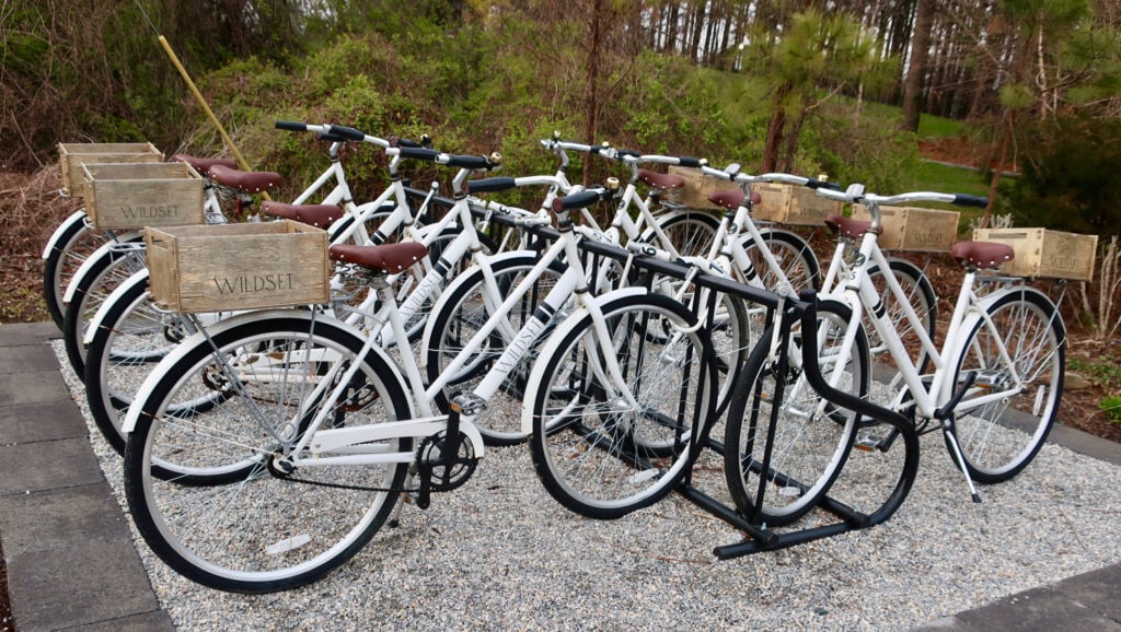 Bikes for guests to use at the Wildset Boutique Hotel St Michaels MD
