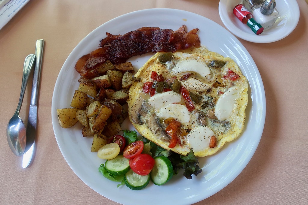 Plated gourmet breakfast at Woolverton Inn Stockton NJ