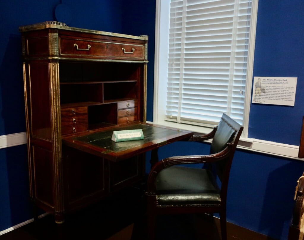 Monroe Doctrine desk James Monroe Museum and Library Fredericksburg MD