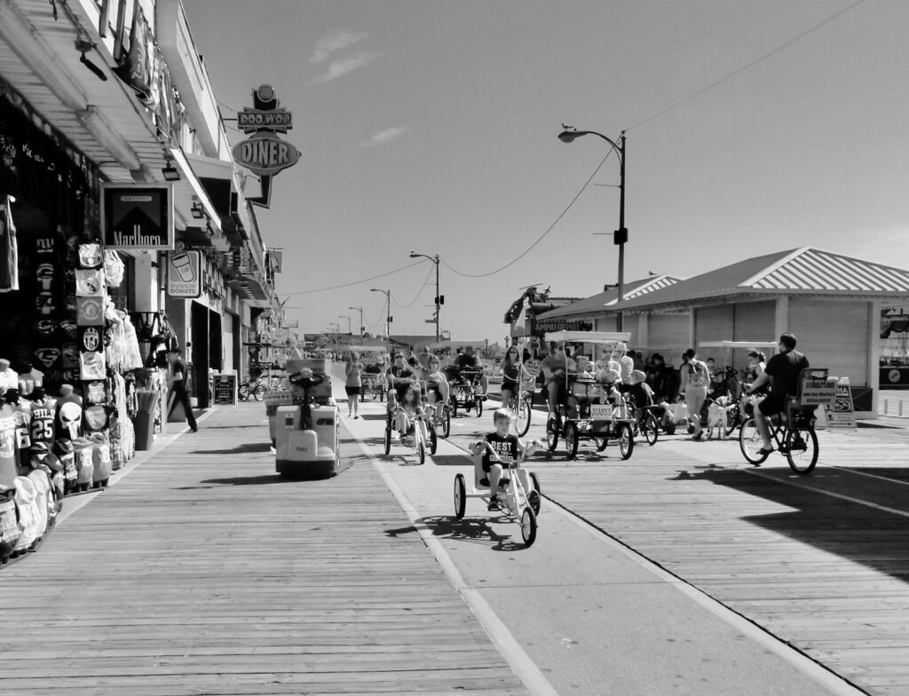 summer morning on the Wildwood NJ boardwalk