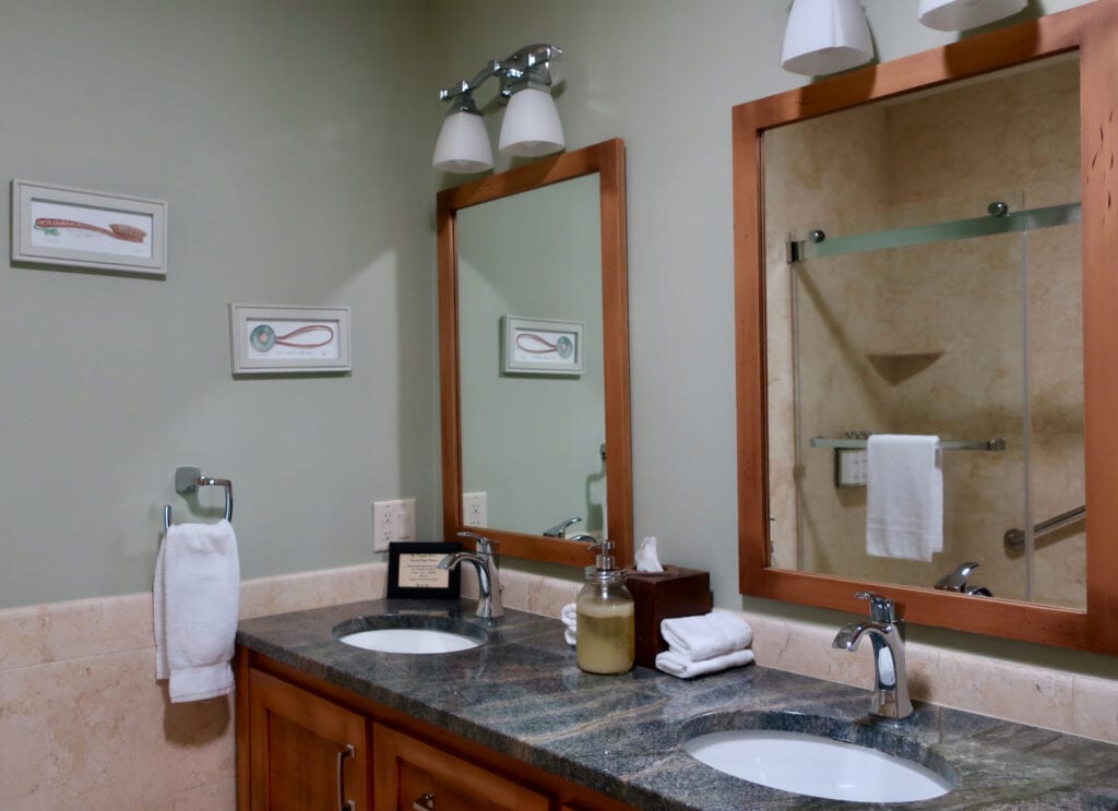Vermont Marble sinks in Seesaws Lodge bathrooms