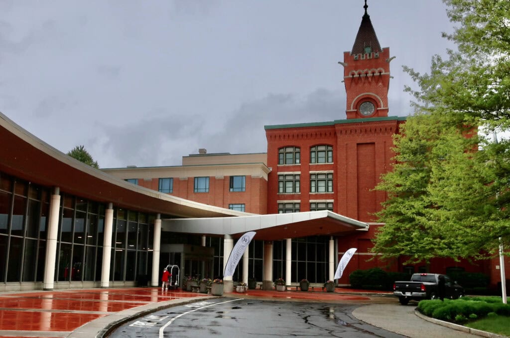 Entrance to the Wellsworth Hotel with original American Optical Clocktower