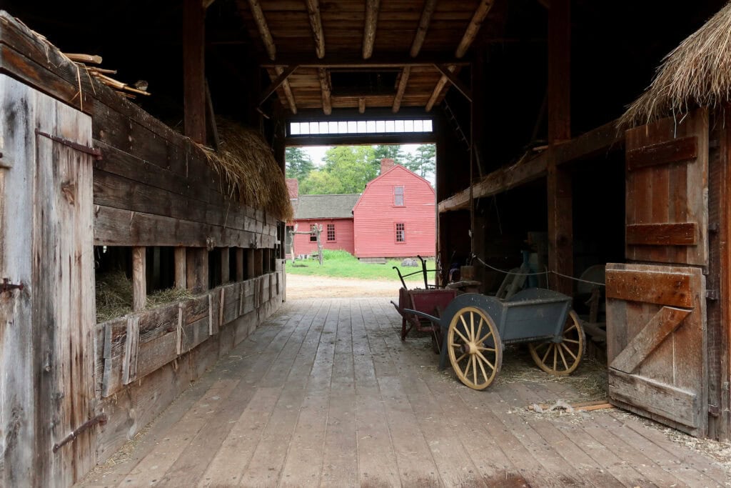 Farmhouse and barn at Old Sturbridge Village MA