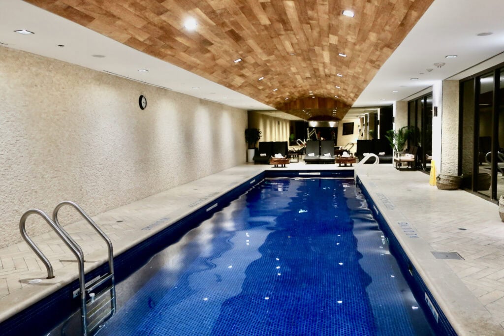 Indoor basement lap pool at Marmara Park Ave hotel