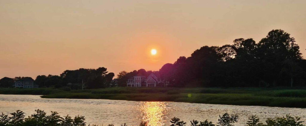 Old Saybrook marsh at sunset Connecticut shoreline