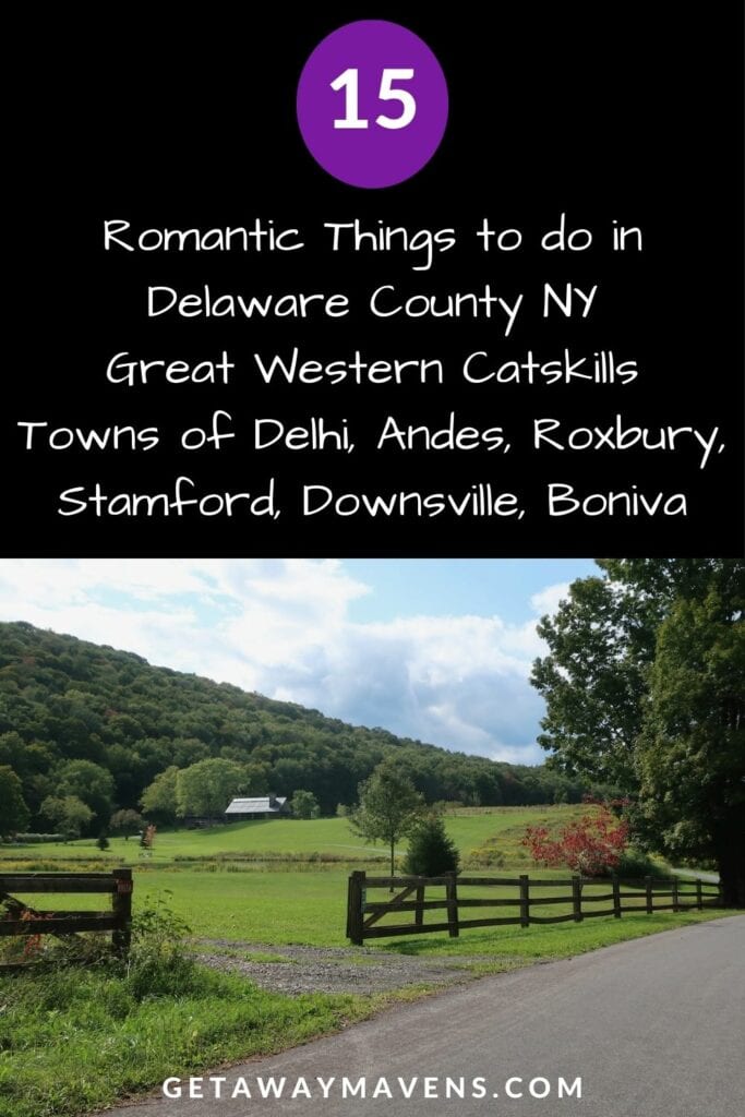 Delaware County NY Great Western Catskills towns of Delhi, Andes, Roxbury, Stamford, Downsville, Boniva and more pin