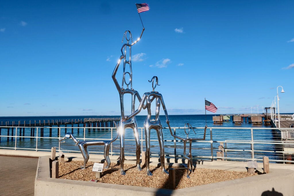 Contemporary Happy Family sculpture Ocean Park Oak Bluffs