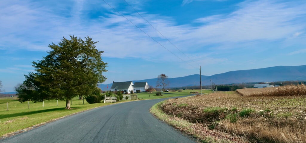 Farm roads in Shenandoah County VA