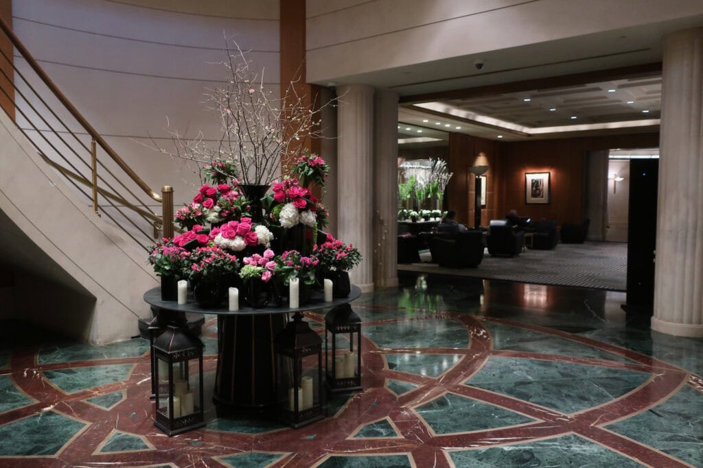 Current lobby of Sofitel NY from Grand Staircase